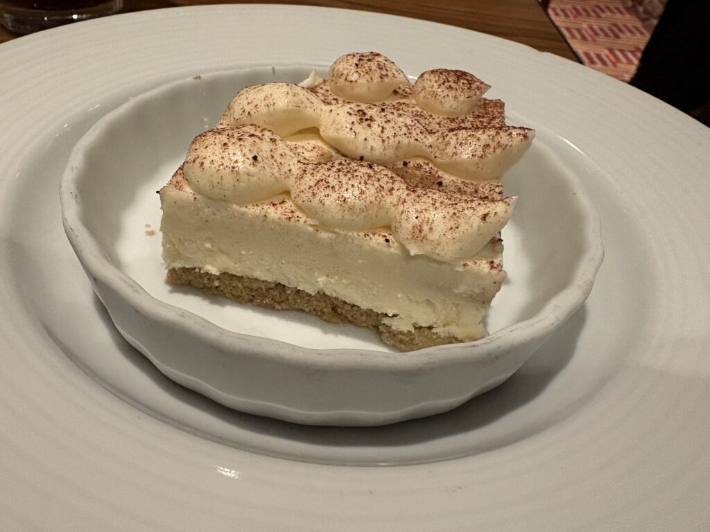 Tiramisu from Cucina del Capitano the best restaurant on the Mardi Gras