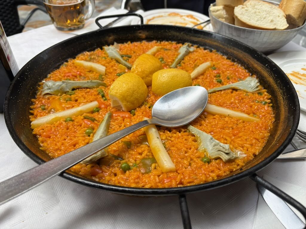 vegetarian paella in Cartagena, Spain Calle Mayor